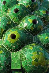 Mosaico modernista verde. Fotografía de detalles