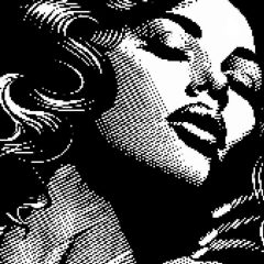 Arte digital fotopixelado susurros blanco y negro